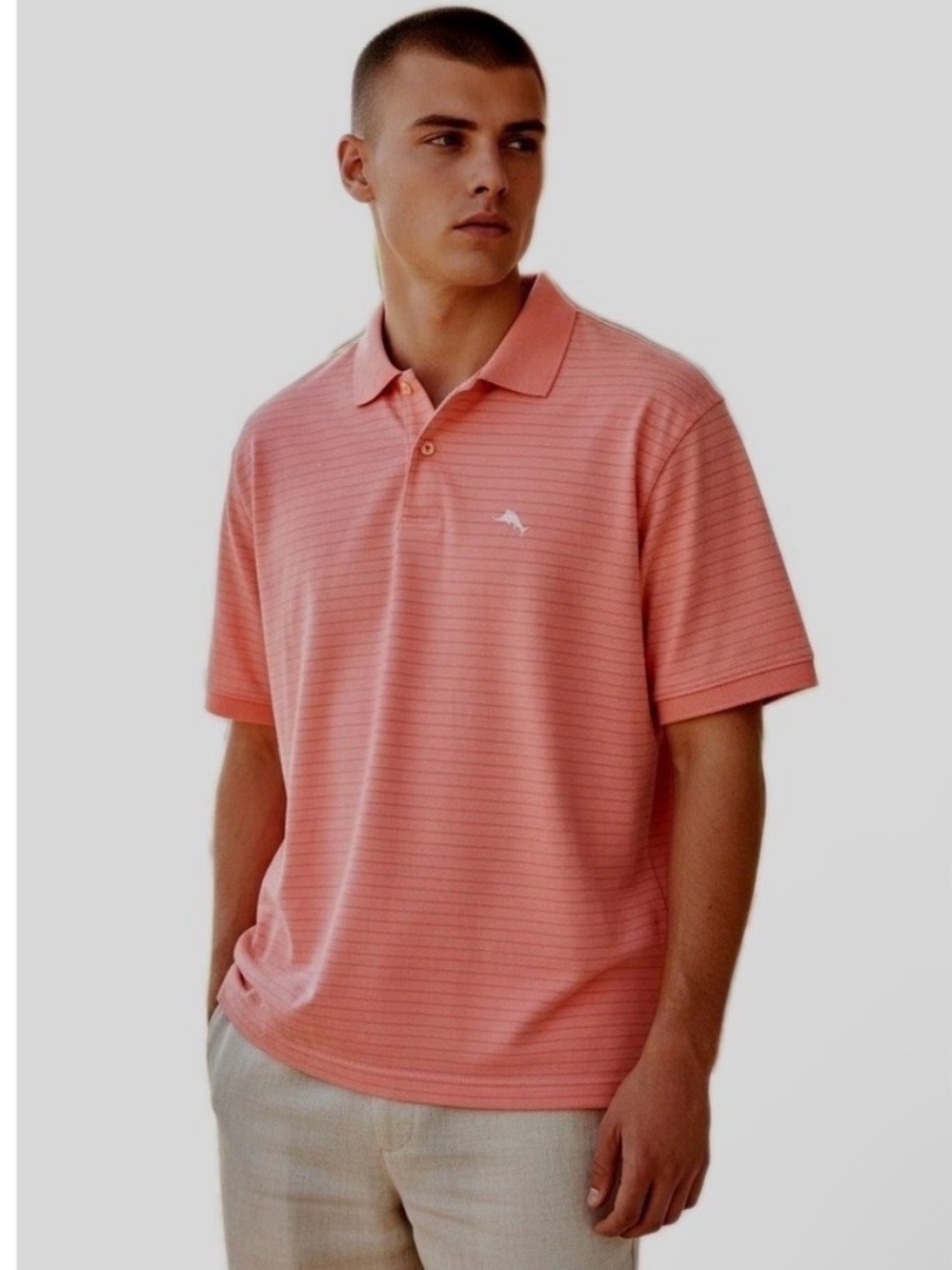 Tommy Bahama Coral Micro-Stripe Polo